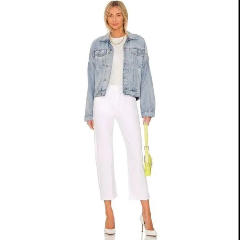 MOTHER Women's The Ditcher Crop Totally Innocent White Jeans Size 31